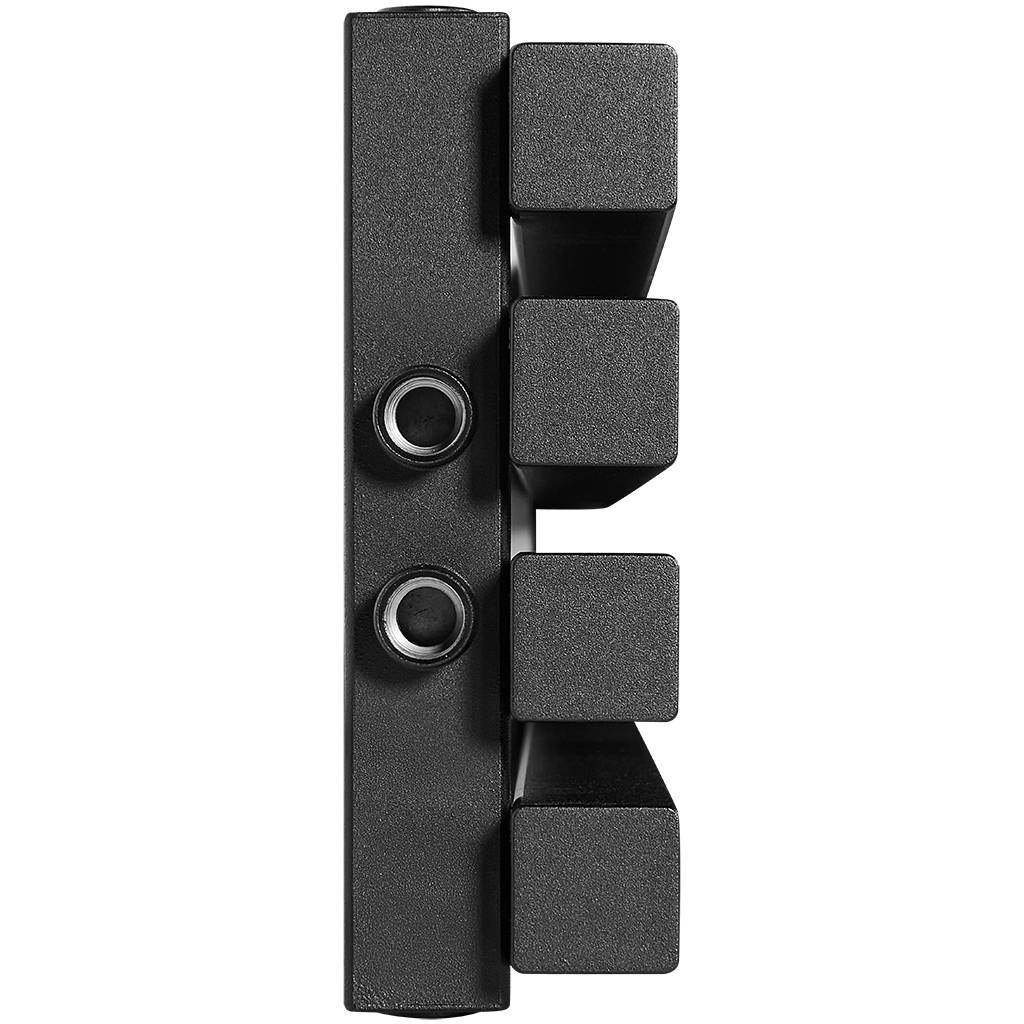Стальной трубчатый радиатор STOUT TUBE QUADRO 4 секции нижнее центральное подключение QV40-1750-4 CU RAL1T103S9005 (черный матовый муар), STQV4017504CURAL1T103S9005