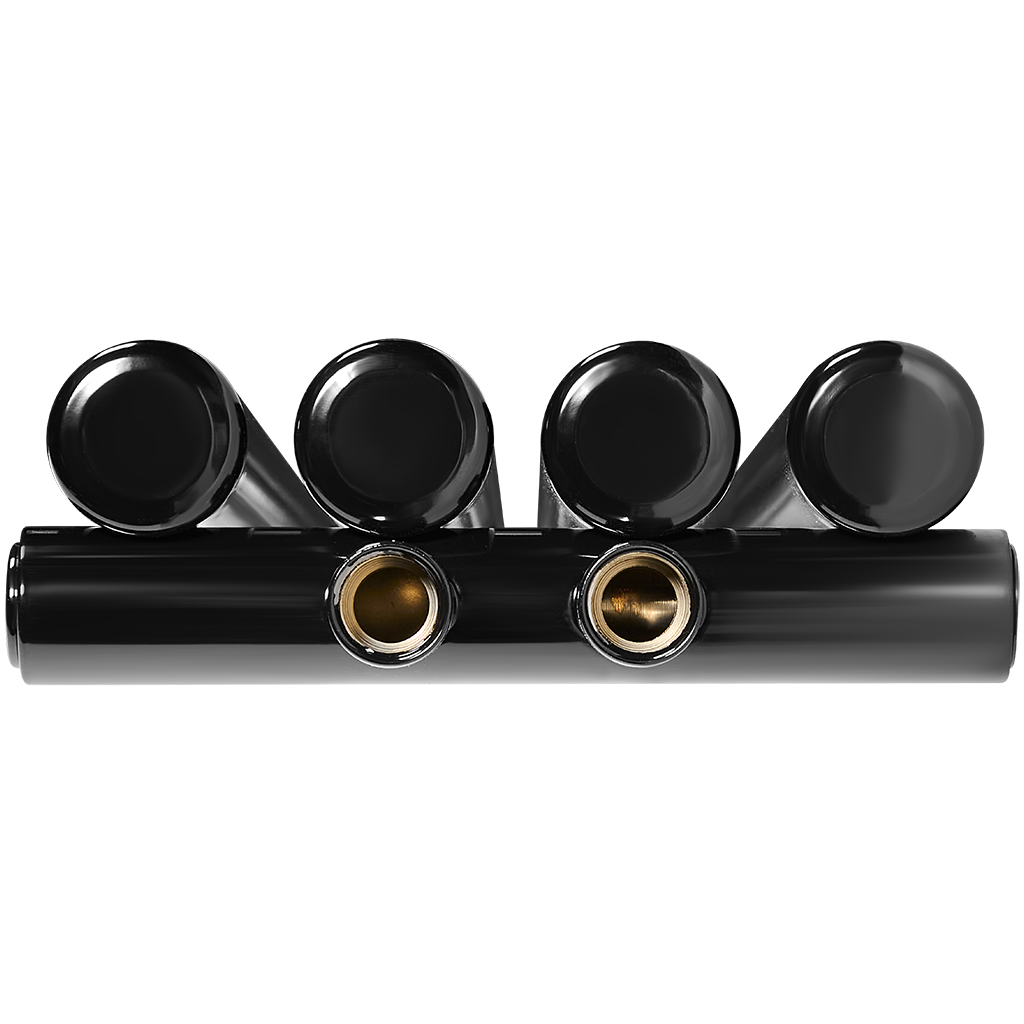 Стальной трубчатый радиатор STOUT TUBE ROUND нижнее правое подключение 4 секции R40 1-1750-4 RT RAL9005, STR40117504RTRAL9005