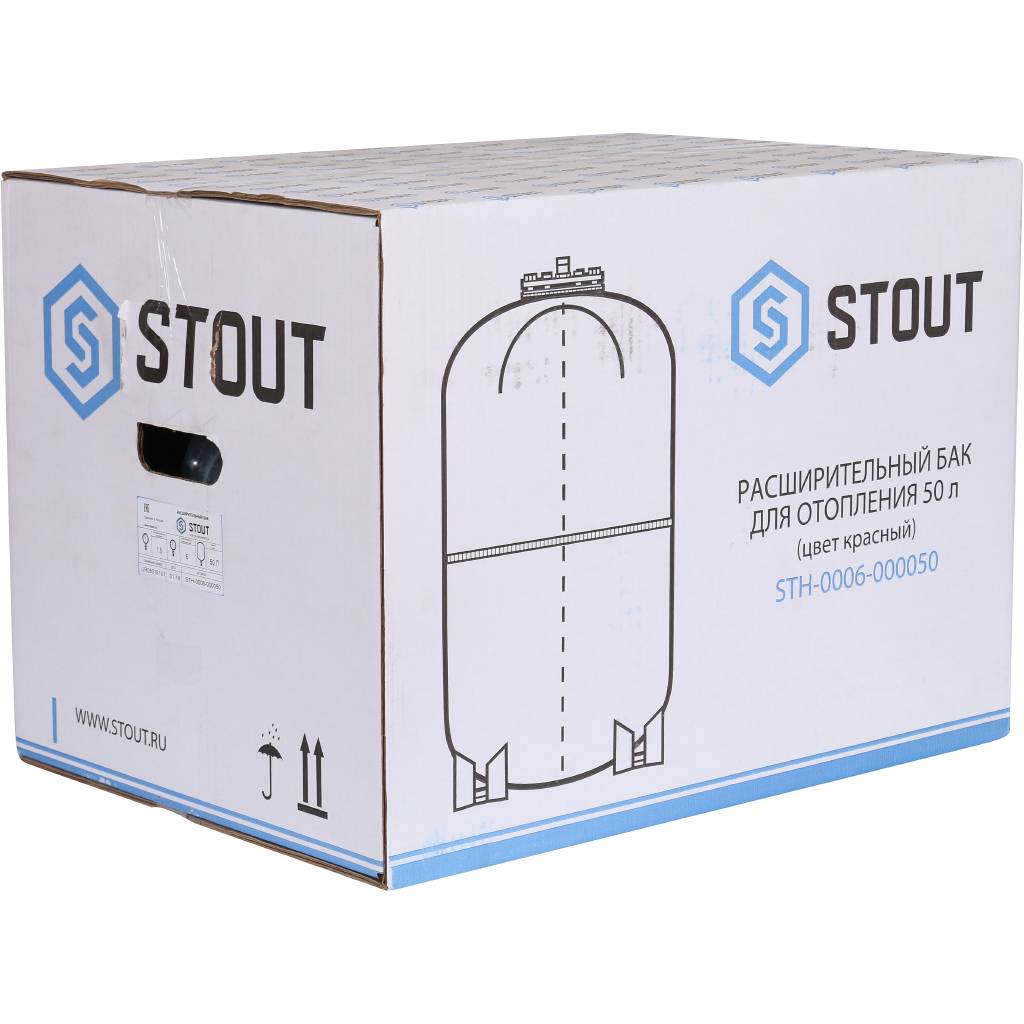 Расширительный бак STOUT STH-0006 на отопление 50 л. (цвет красный), STH-0006-000050