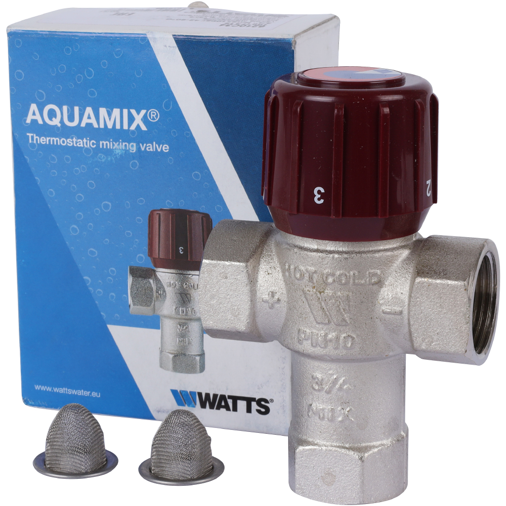 Термостатический смесительный клапан Watts AM6210C34 3/4 AQUAMIX, 10017419