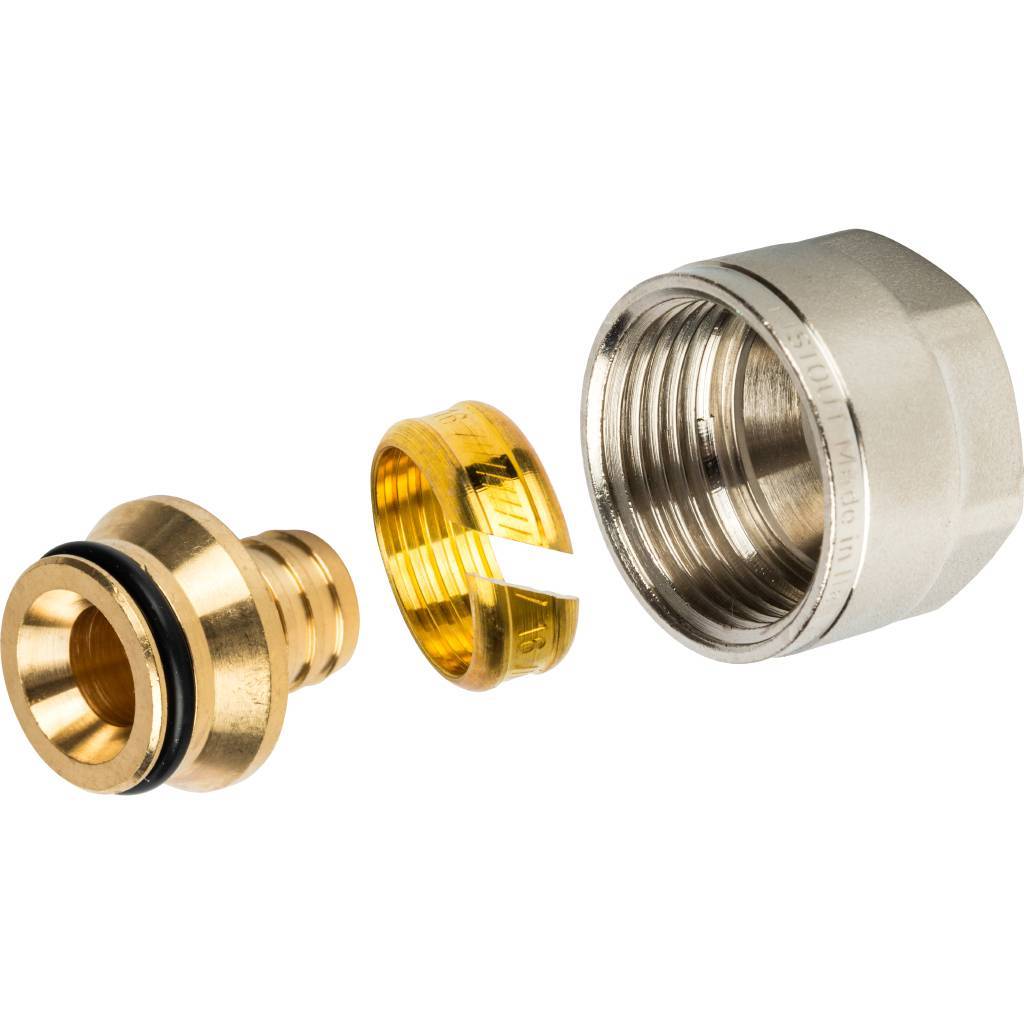 Фитинг компрессионный STOUT евроконус для труб PEX 16х2,0х3/4, SFC-0020-001620