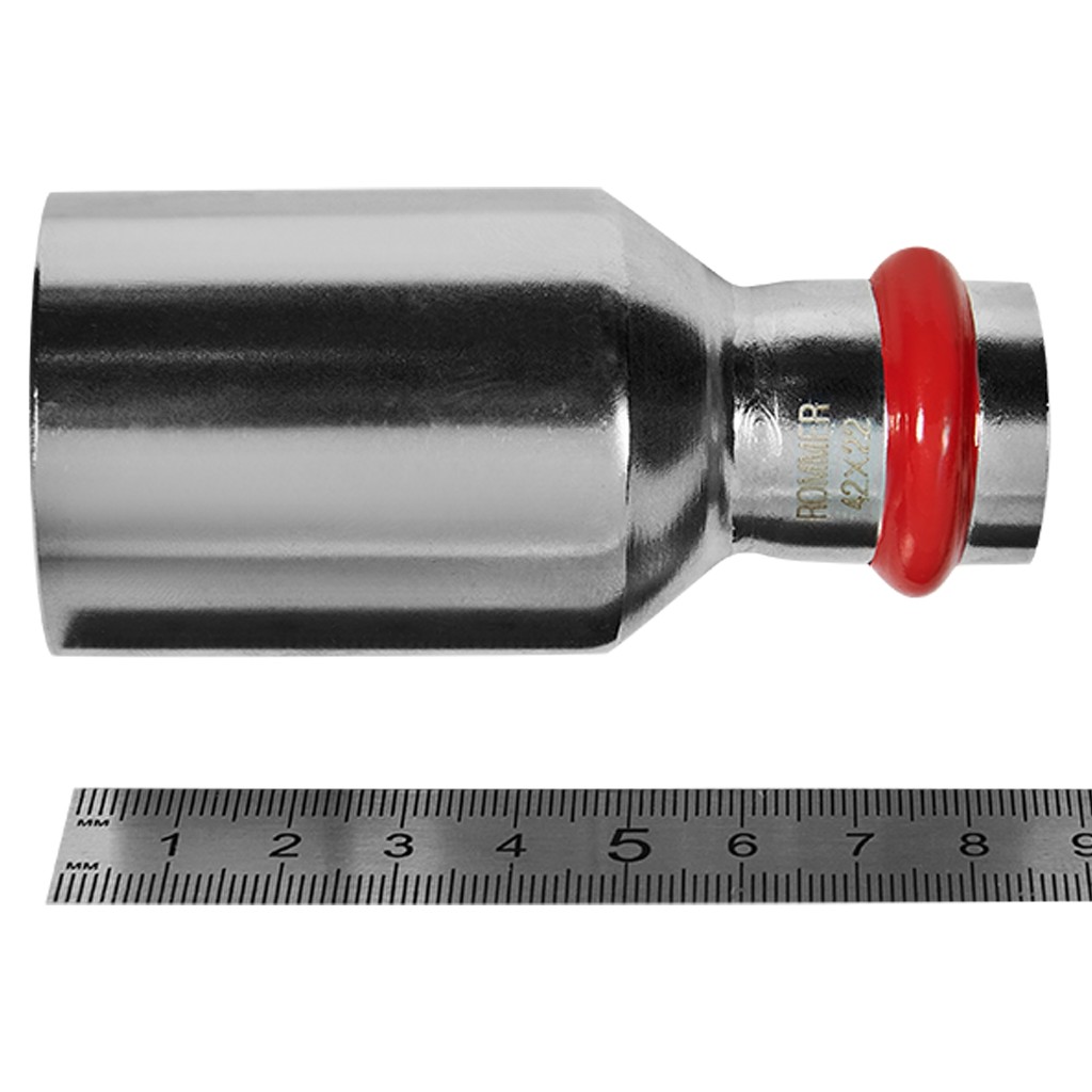 Муфта ROMMER переходная НПр-ВПр, 42х22, из нержавеющей стали прессовой, RSS-1020-004222