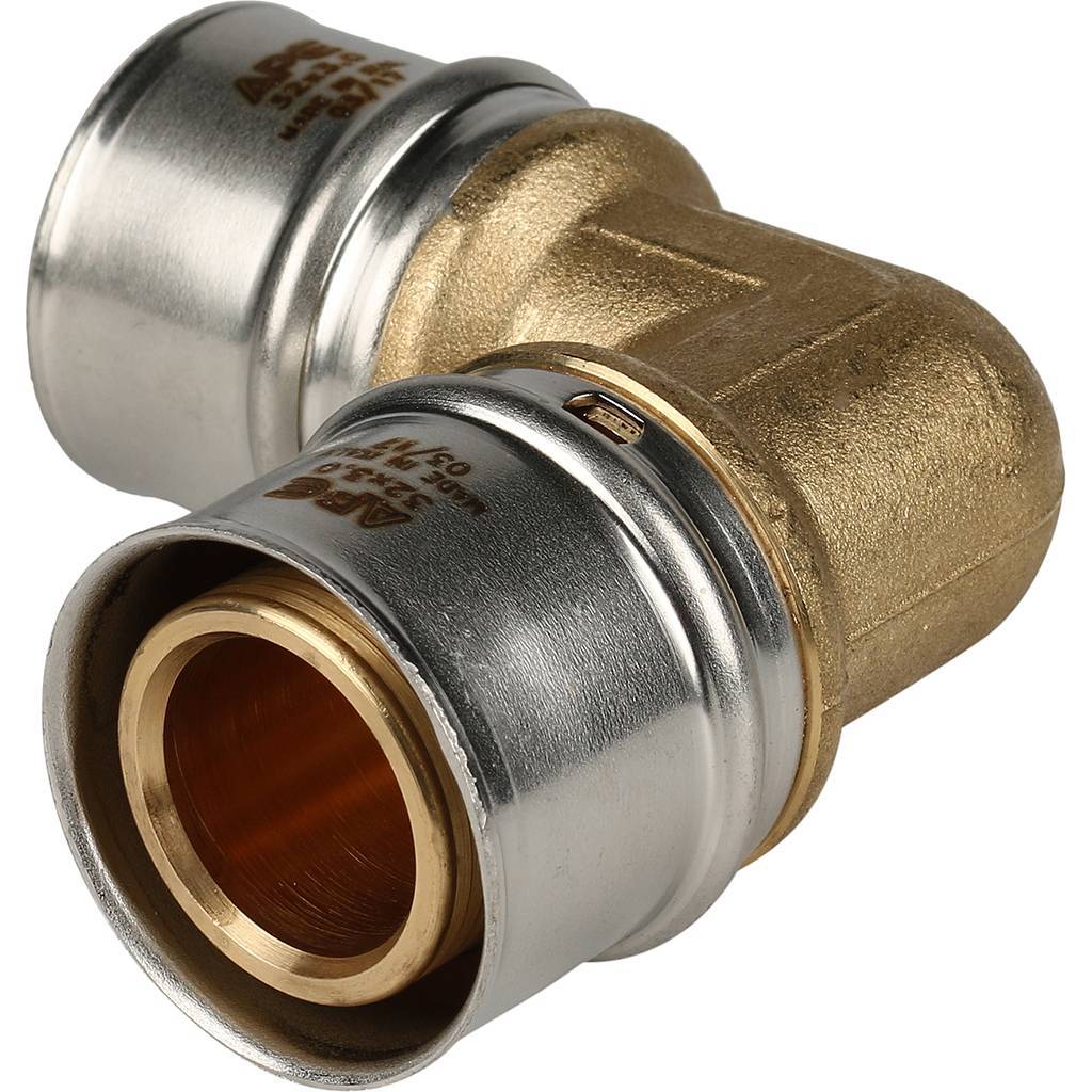 Угольник STOUT  90° 32х32 для металлопластиковых труб прессовой, SFP-0009-003232