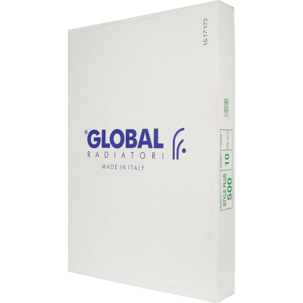 Радиатор биметаллический Global STYLE PLUS 500 10 секций боковое подключение (белый RAL 9010), STP05001010