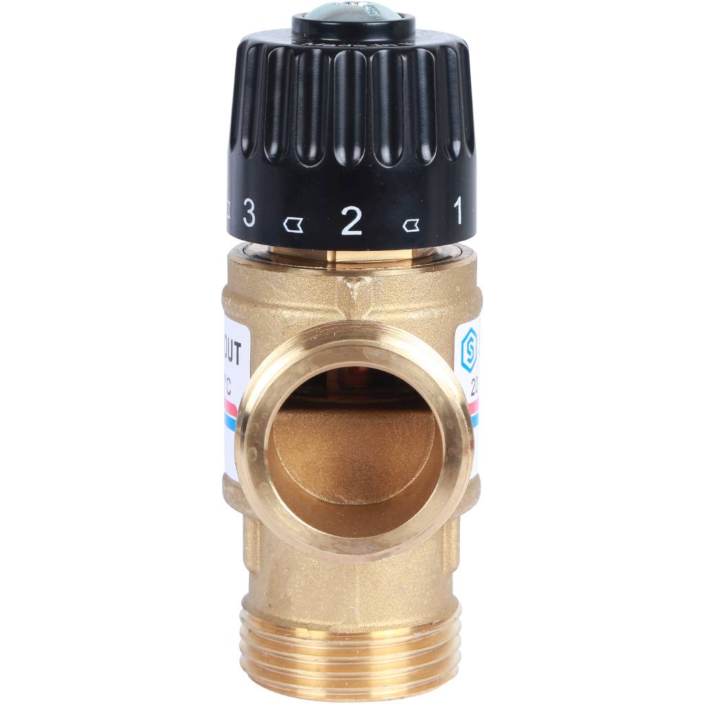 Термостатический смесительный клапан для систем отопления и ГВС STOUT G 1” M, 20-43°С KV 1,6 м3/ч, SVM-0120-164325