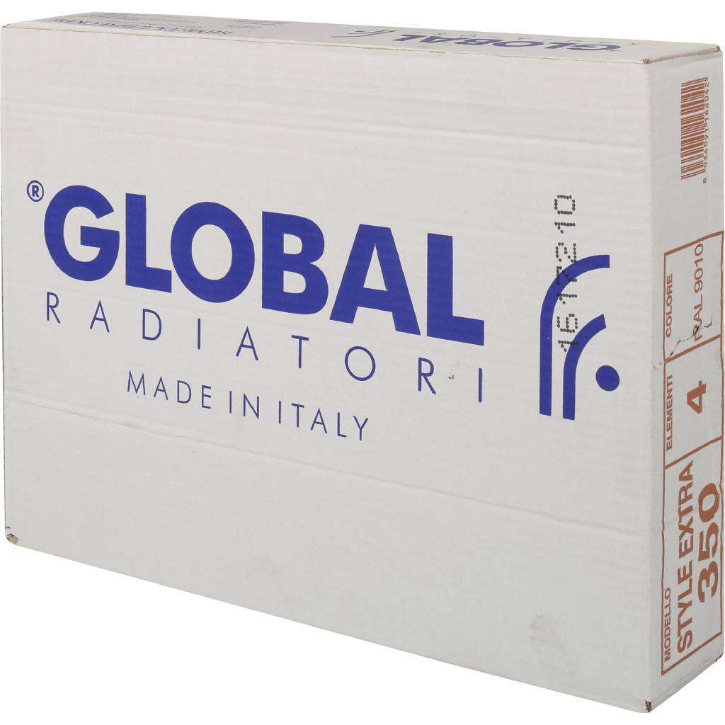 Радиатор биметаллический Global STYLE PLUS 350 4 секции боковое подключение (белый RAL 9010), STP03501004