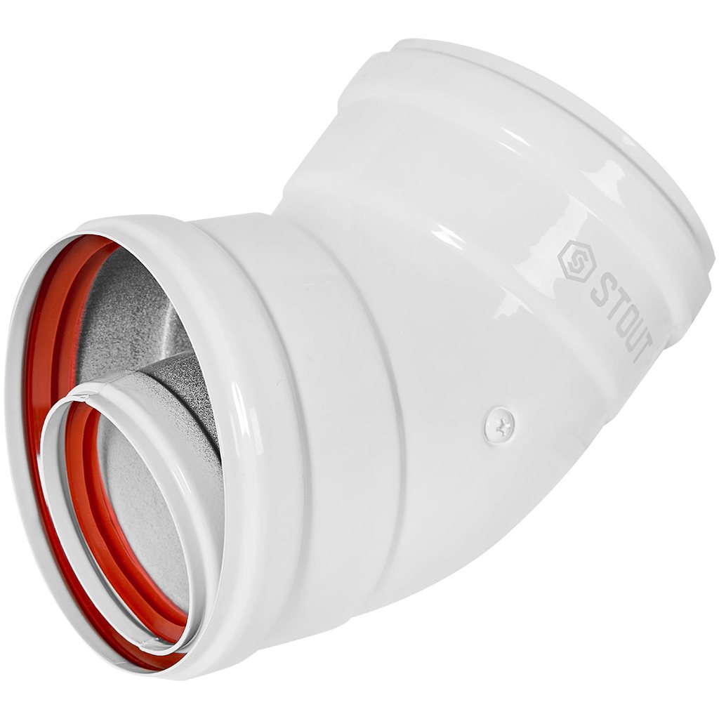 STOUT SCR-6010-000145 STOUT Отвод 45° традиц. коакс. D60(м-м)/100(м-м), SCR-6010-000145