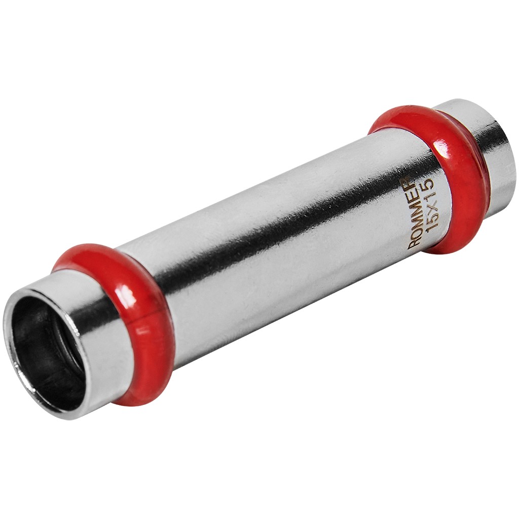 Муфта ROMMER надвижная ВПр, 15, из нержавеющей стали прессовой, RSS-1019-000015