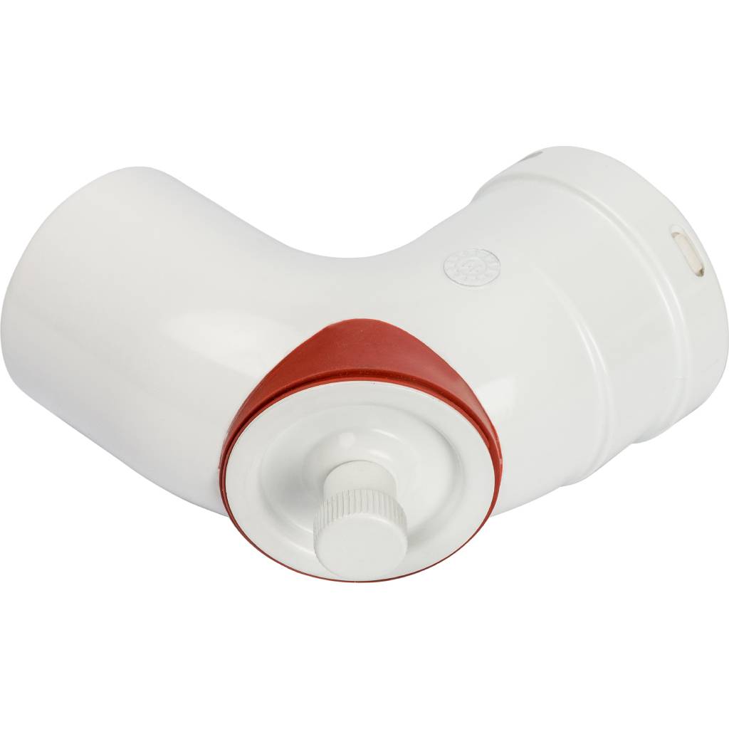*SCA-0080-010090 STOUT Элемент дымохода отвод 90° DN80 с инспекционным патрубком, SCA-0080-010090