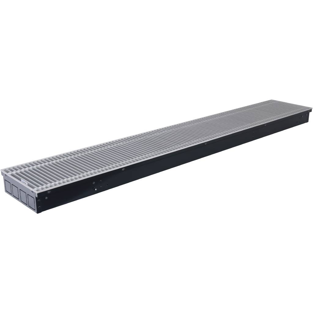 Внутрипольный конвектор STOUT SCQ-1100 75х240х1500 (Решётка роликовая) правое подключение, SCQ-1100-0724150
