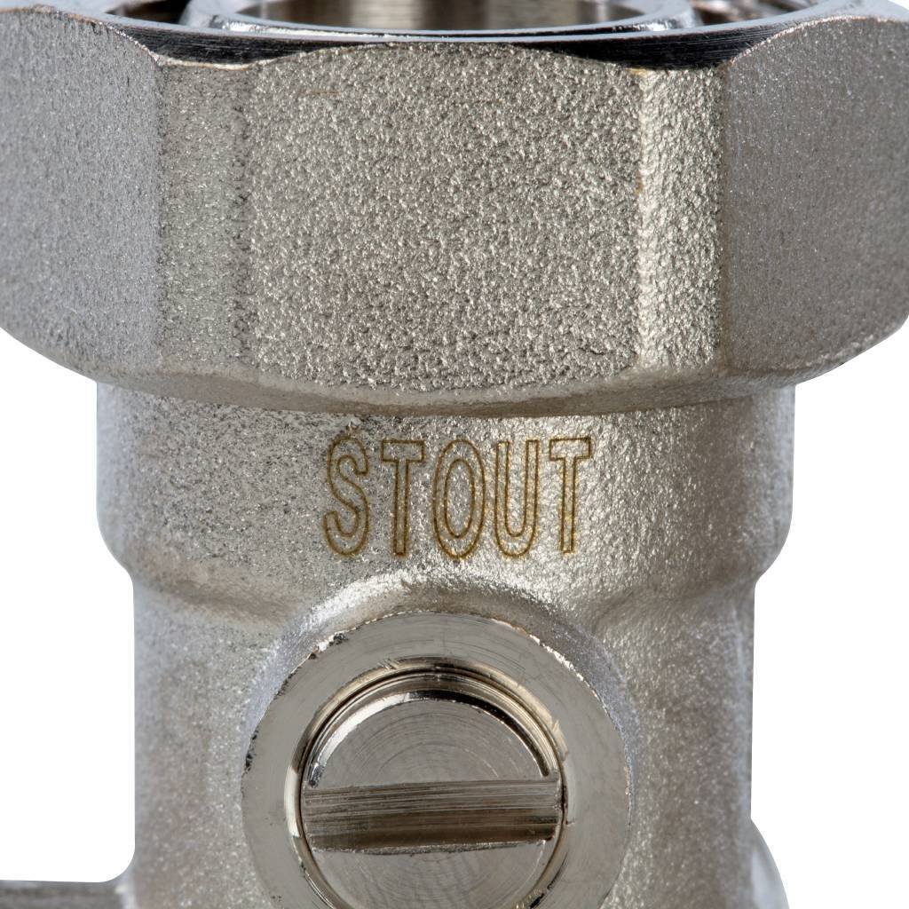 Узел нижнего подключения радиатора STOUT для однотрубной системы, угловой 3/4, SVH-0003-000020