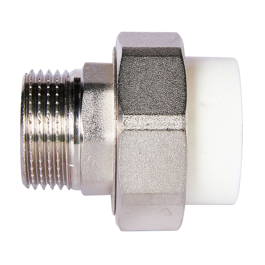 Муфта комбинированная Pro Aqua d=32-1 PP-R разъемная (американка) УСИЛЕННАЯ НР Белая, PA21018S