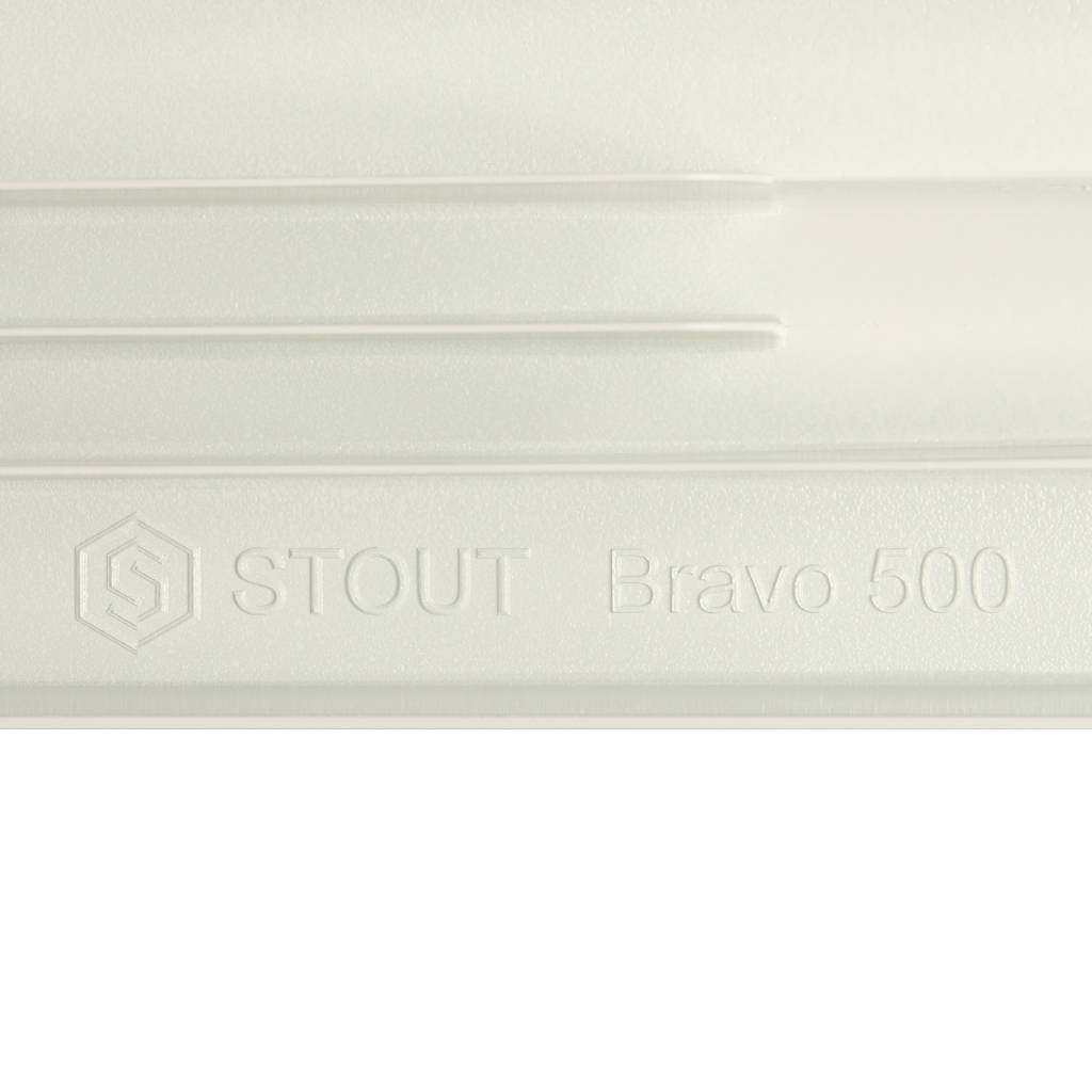 Радиатор алюминиевый STOUT Bravo 500 10 секций боковое подключение RAL9010, SRA-0110-050010