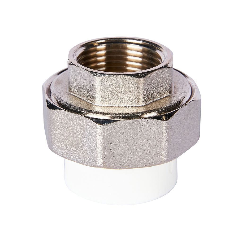 Муфта комбинированная Pro Aqua d=25-3/4 PP-R разъемная (американка) УСИЛЕННАЯ ВР Белая, PA20014S
