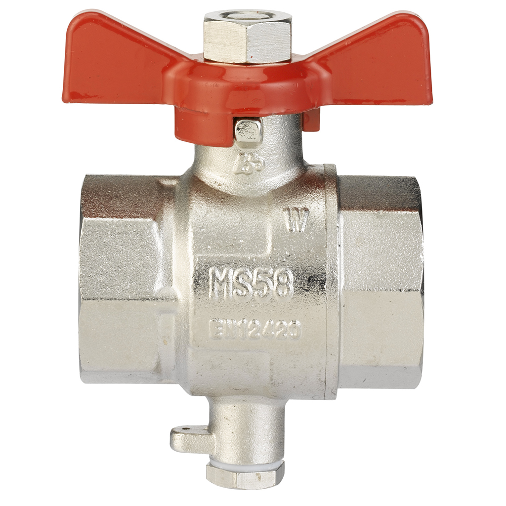 Кран шаровой Danfoss Dn15 с резьбовым штуцером M10x1 для монтажа термодатчика, 187F0593