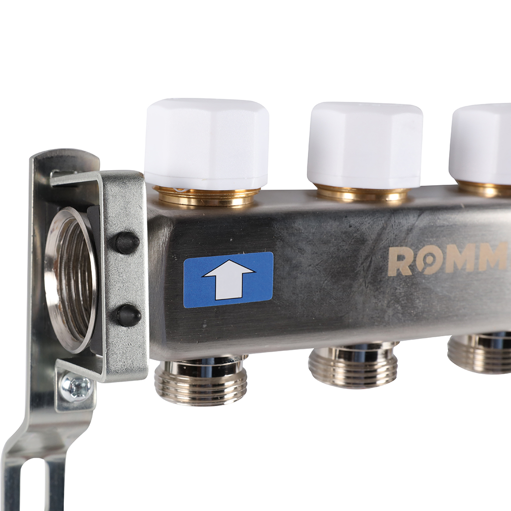 Коллектор из нержавеющей стали без расходомеров ROMMER 4 выхода, RMS-3200-000004