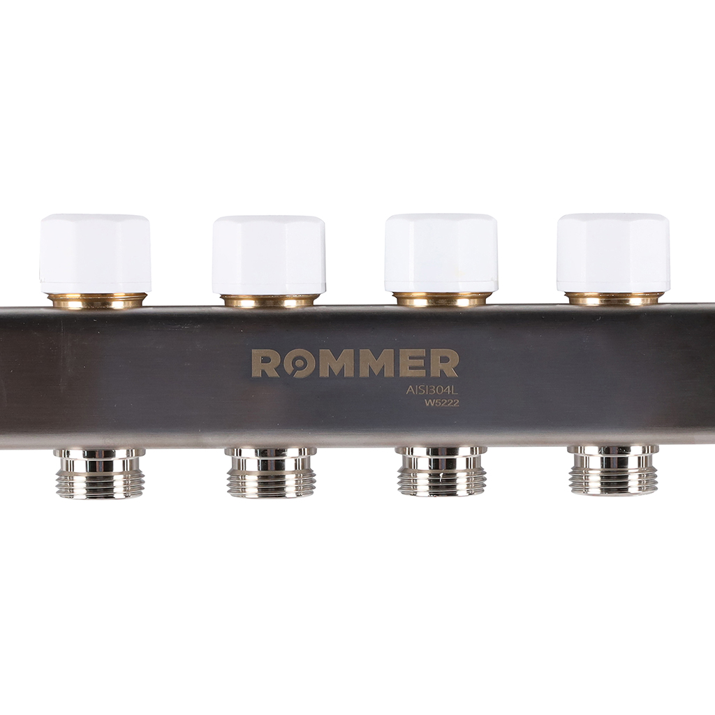 Коллектор из нержавеющей стали с расходомерами ROMMER 6 выходов, RMS-1200-000006