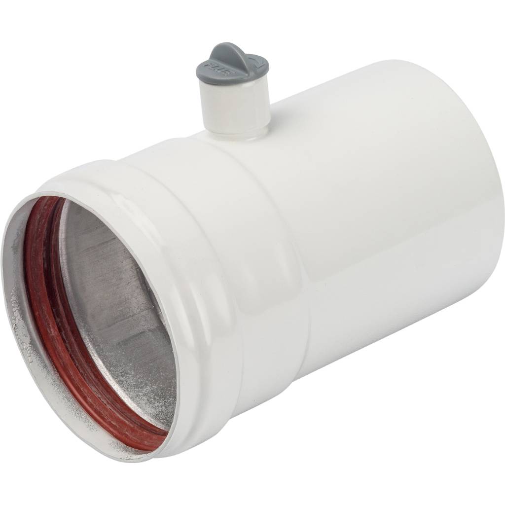 Элемент дымохода STOUT DN80 труба 125 мм п/м с ревизионным патрубком, SCA-0080-010125
