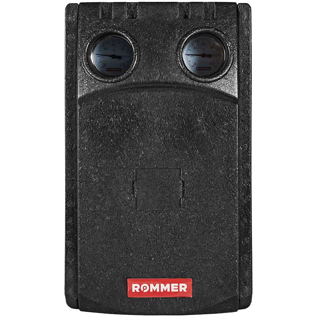 Насосная группа ROMMER RDG-1038 с теплообменником 18 пластин, без насоса в теплоизоляции, RDG-1038-182501