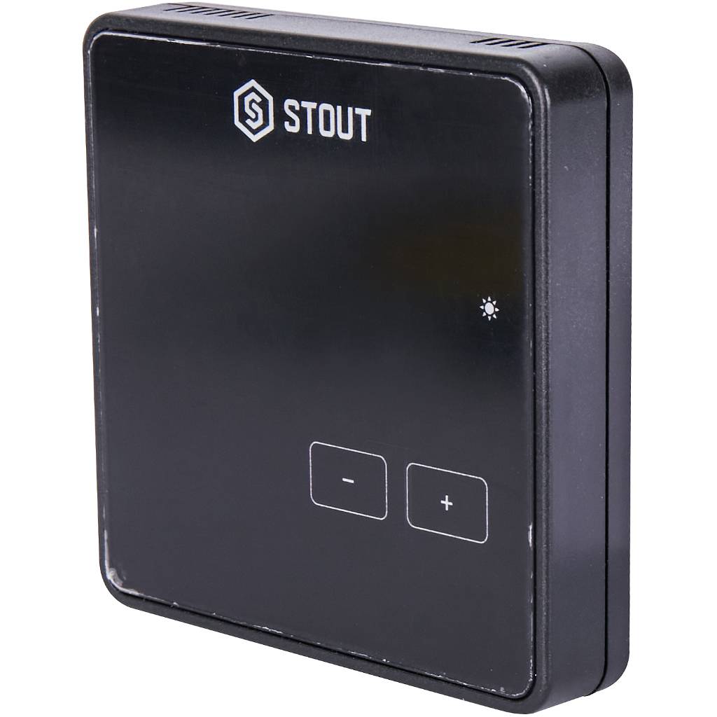 Беспроводной комнатный регулятор STOUT R-8z, черный, STE-0101-008004