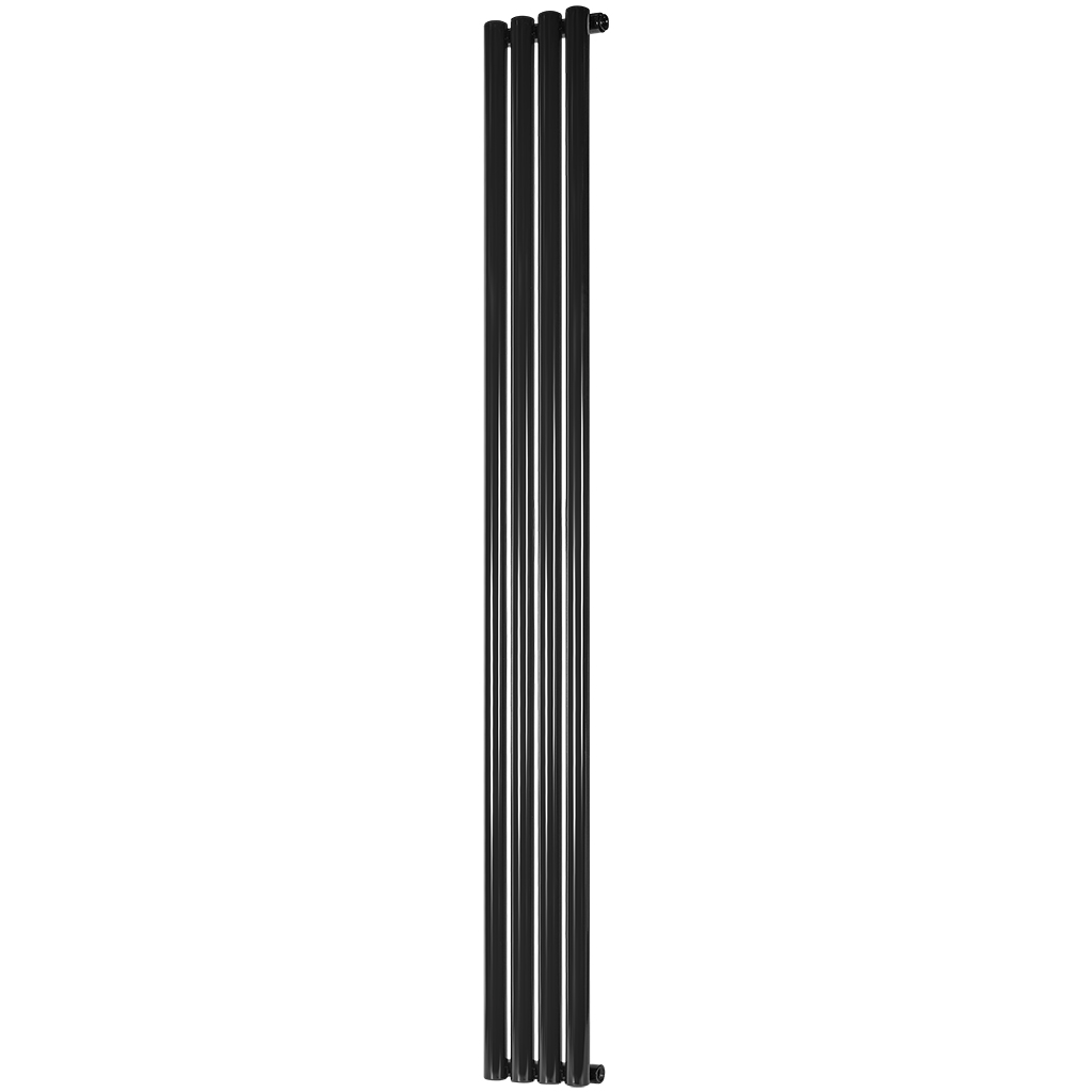 Стальной трубчатый радиатор STOUT TUBE ROUND 4 секции боковое подключение R40 1-1750-4 RAL9005, STR40117504RAL9005