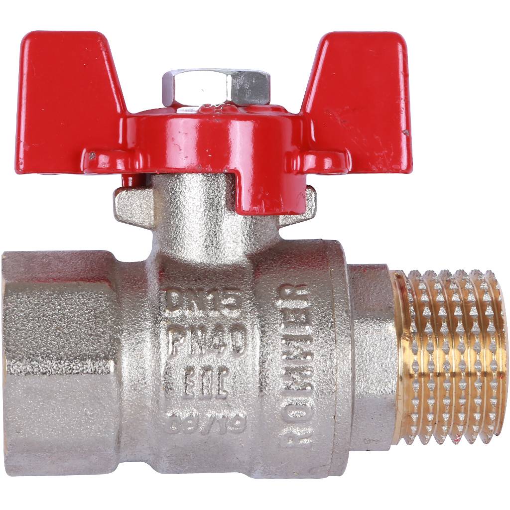 Кран шаровой ROMMER 1/2 ВН/НР, ручка бабочка, RBV-0004-0210215