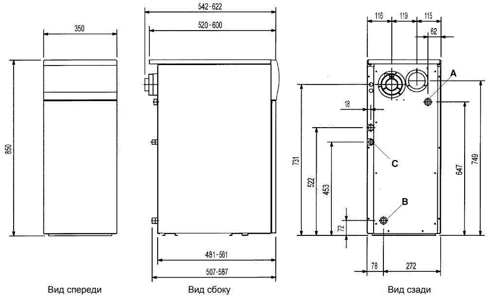 Газовый напольный котел Baxi SLIM 1.230 FiN с закрытой камерой, WSB43523347-