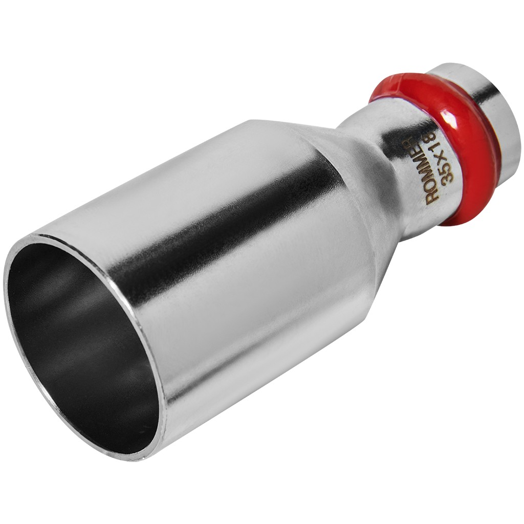 Муфта ROMMER переходная НПр-ВПр, 35х18, из нержавеющей стали прессовой, RSS-1020-003518