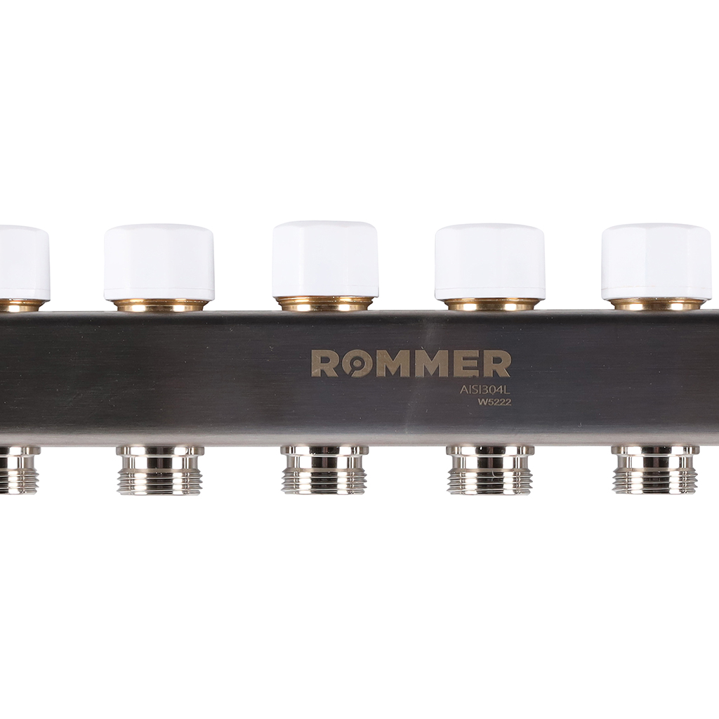Коллектор из нержавеющей стали с расходомерами ROMMER 10 выходов, RMS-1200-000010