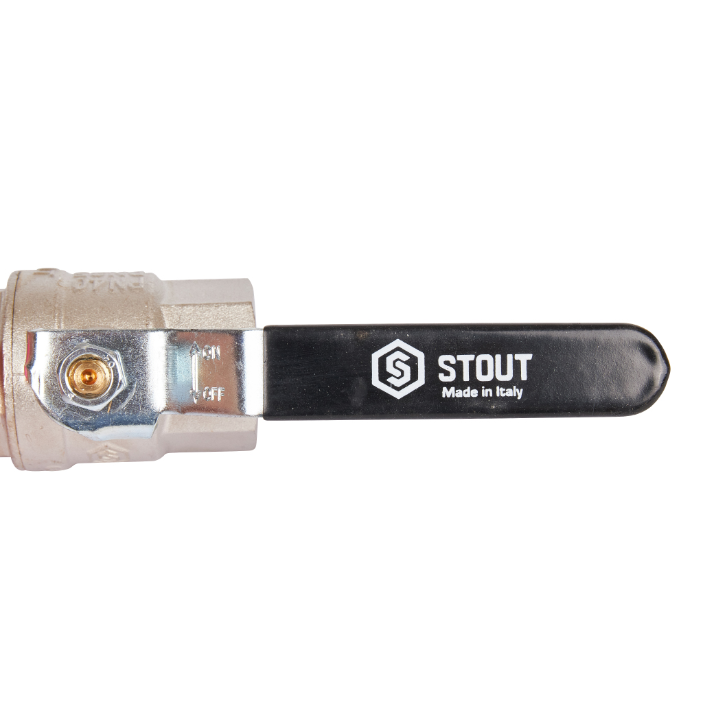 Кран шаровой STOUT полнопроходной, ВР/ВР, ручка рычаг 1, SVB-0001-000025