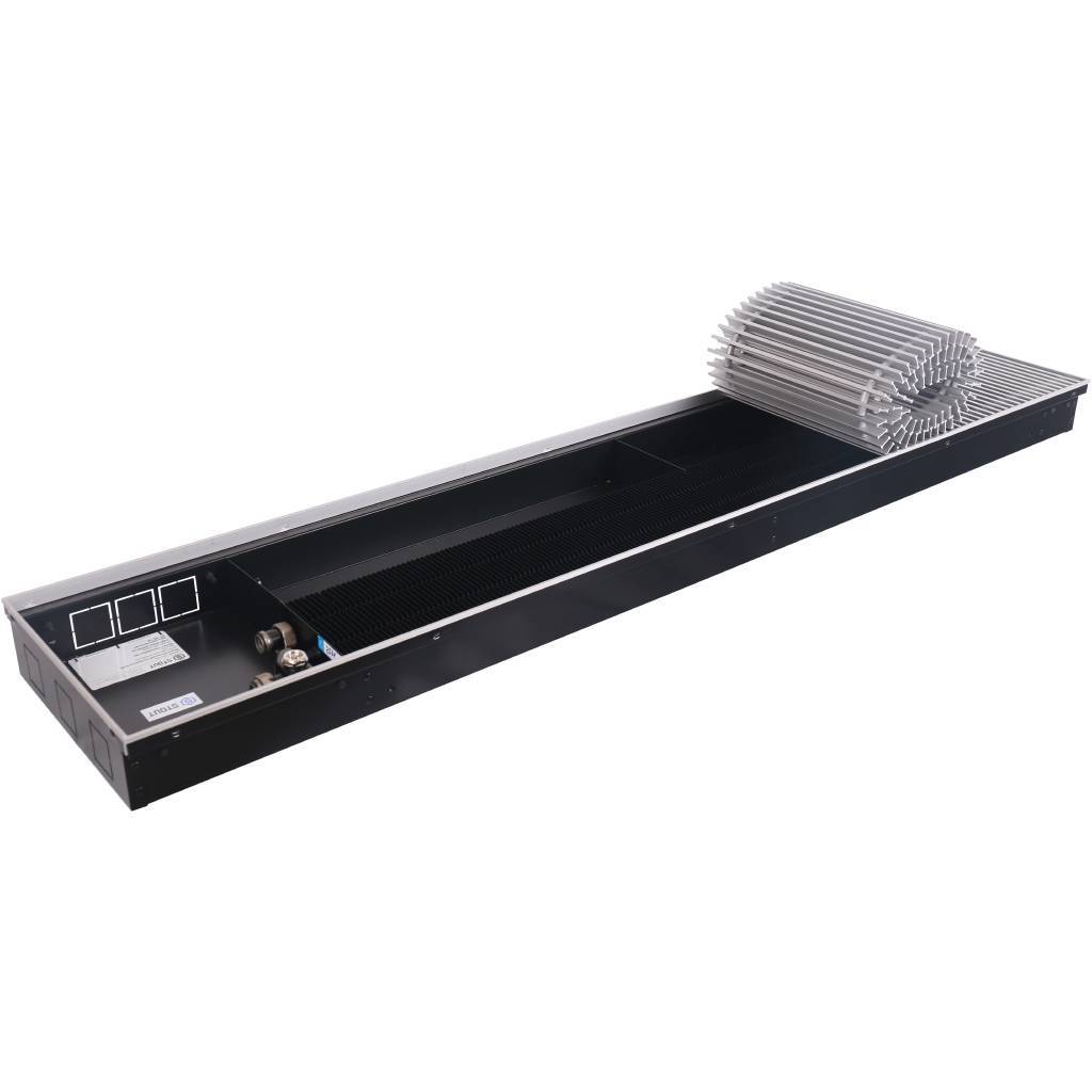 Внутрипольный конвектор STOUT SCN-1100 80х300х1400 (Решётка роликовая) правое подключение, SCN-1100-0830140