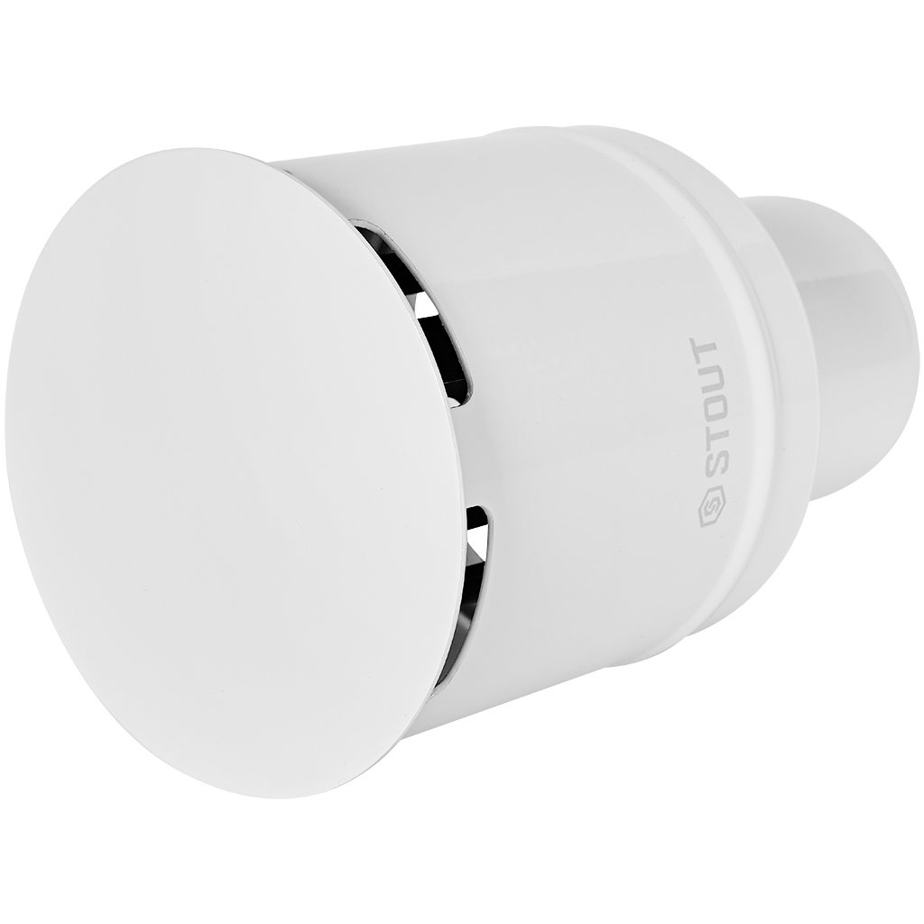 STOUT SCR-0080-800001 STOUT Оголовок вертикальный с ветрозащитой сварной традиц. D80(п) БЕЛЫЙ узкий, SCR-0080-800001