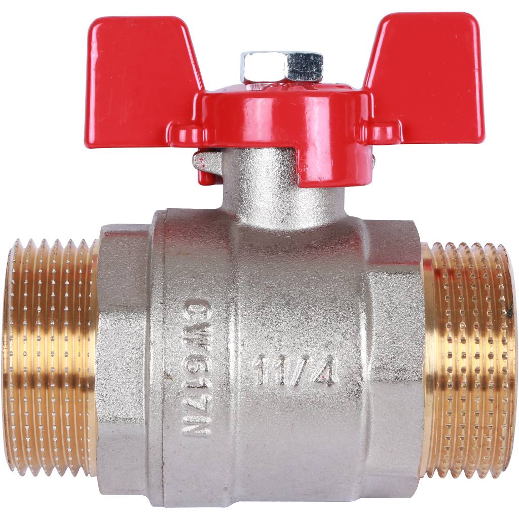 Кран шаровой ROMMER 1 1/4 НР/НР, ручка бабочка, RBV-0007-0410232