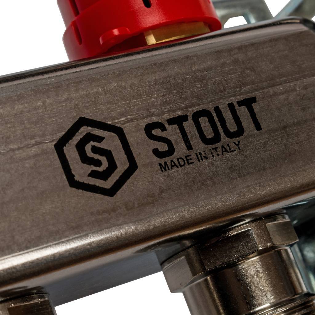 Коллектор из нержавеющей стали в сборе с расходомерами STOUT 6 выходов, SMS 0907 000006