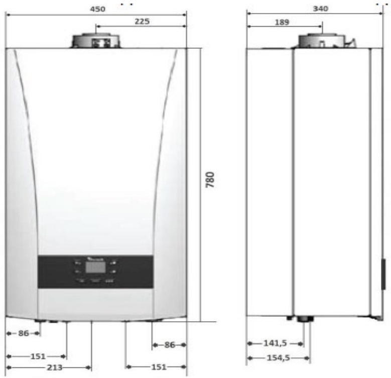 Газовый настенный котел Baxi ECO Nova ECO Nova 31F двухконтурный турбированный, 100022347