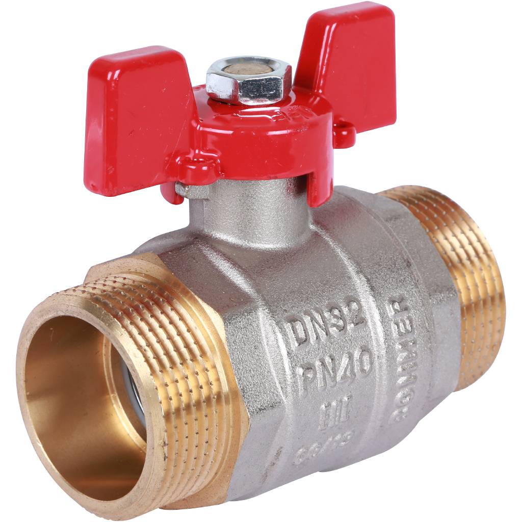 Кран шаровой ROMMER 1 1/4 НР/НР, ручка бабочка, RBV-0007-0410232