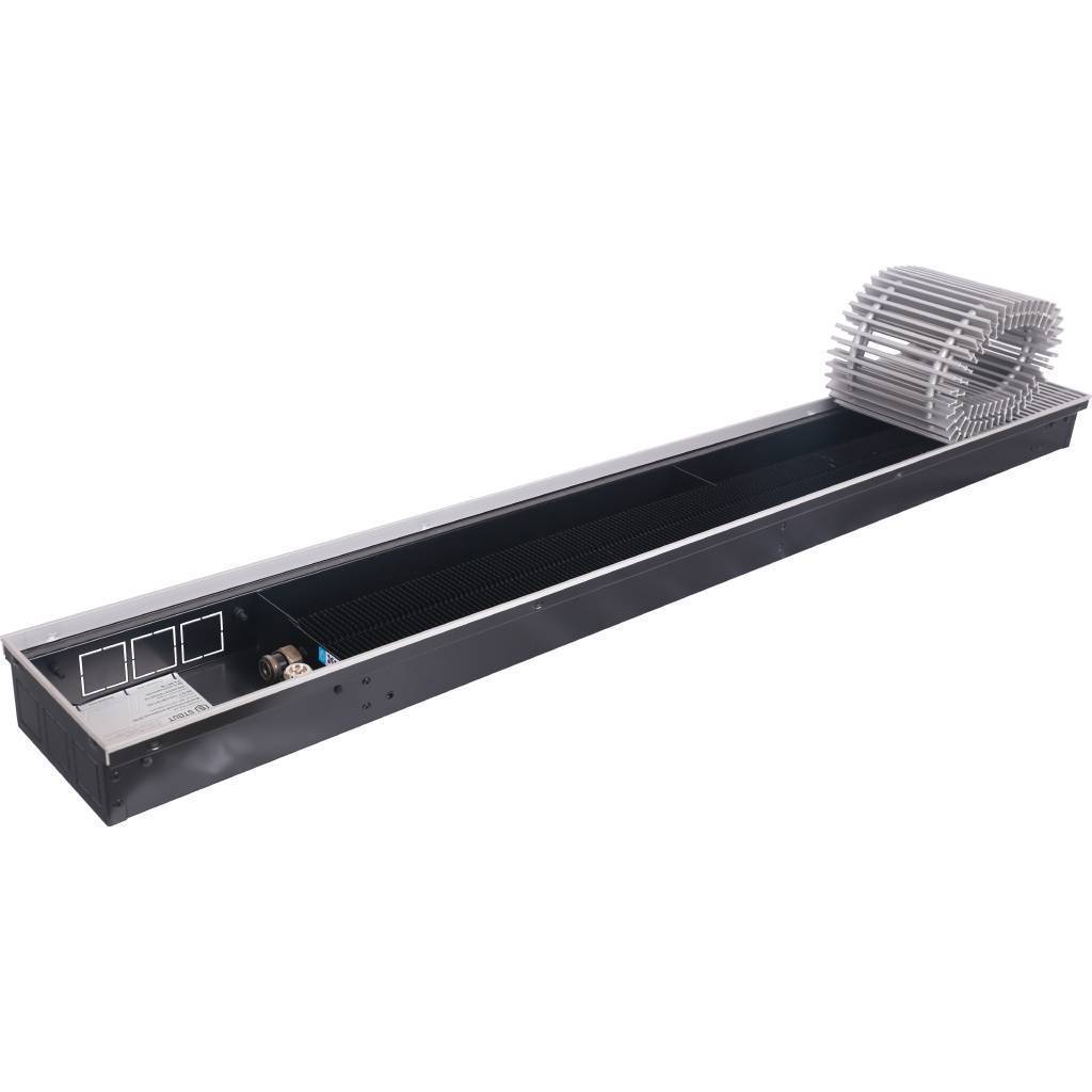 Внутрипольный конвектор STOUT SCN-1100 80х190х1400 (Решётка роликовая) правое подключение, SCN-1100-0819140