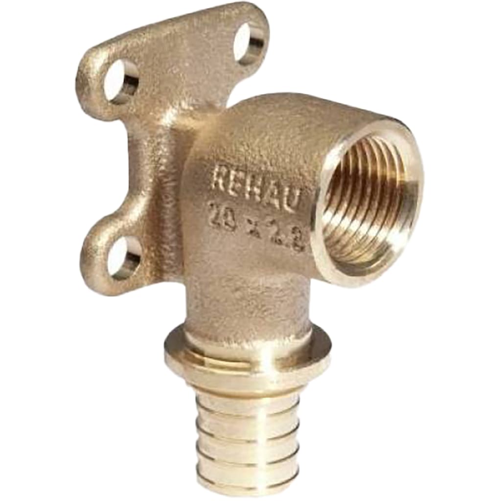 Угольник настенный РЕХАУ RAUTITAN с квадратными фланцами 16-Rp1/2 RX+ для труб из сшитого полиэтилена аксиальный, 14563671001