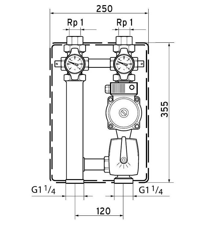 Насосная группа Vaillant для смесительного контура отопления со смесителем R 3/4 ,3-х ст. насос, 0020191819