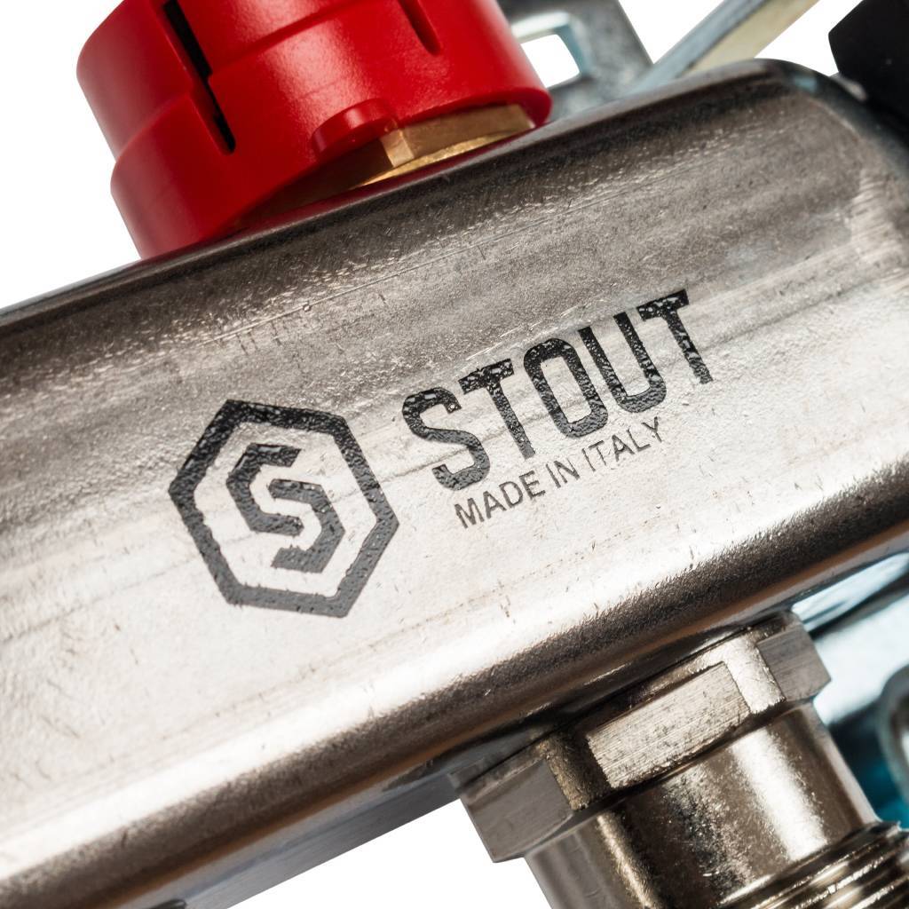 Коллектор из нержавеющей стали с расходомерами STOUT 3 вых., SMS 0917 000003