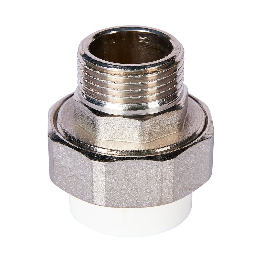 Муфта комбинированная Pro Aqua d=32-1 PP-R разъемная (американка) УСИЛЕННАЯ НР Белая, PA21018S