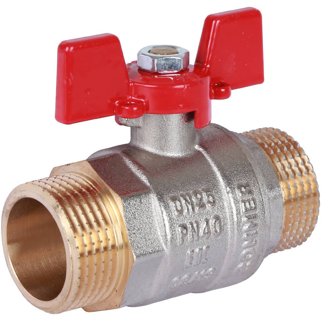 Кран шаровой ROMMER 1 НР/НР, ручка бабочка, RBV-0007-0410225