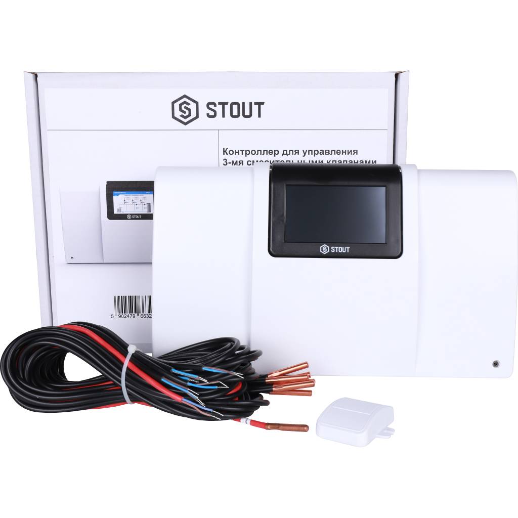 Контроллер для управления 3-мя смесительными клапанами STOUT i-3 plus, STE-0101-001006