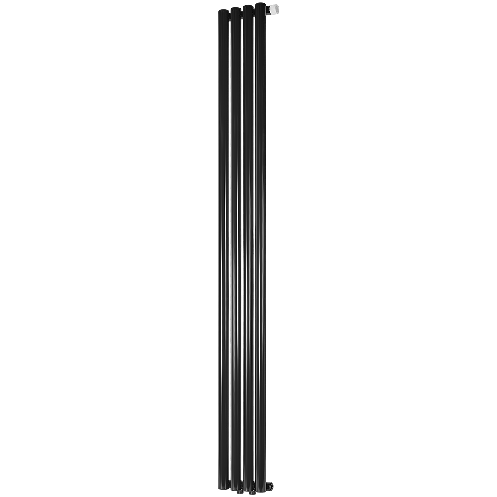 Стальной трубчатый радиатор STOUT TUBE ROUND нижнее правое подключение 4 секции R40 1-1750-4 RT RAL9005, STR40117504RTRAL9005
