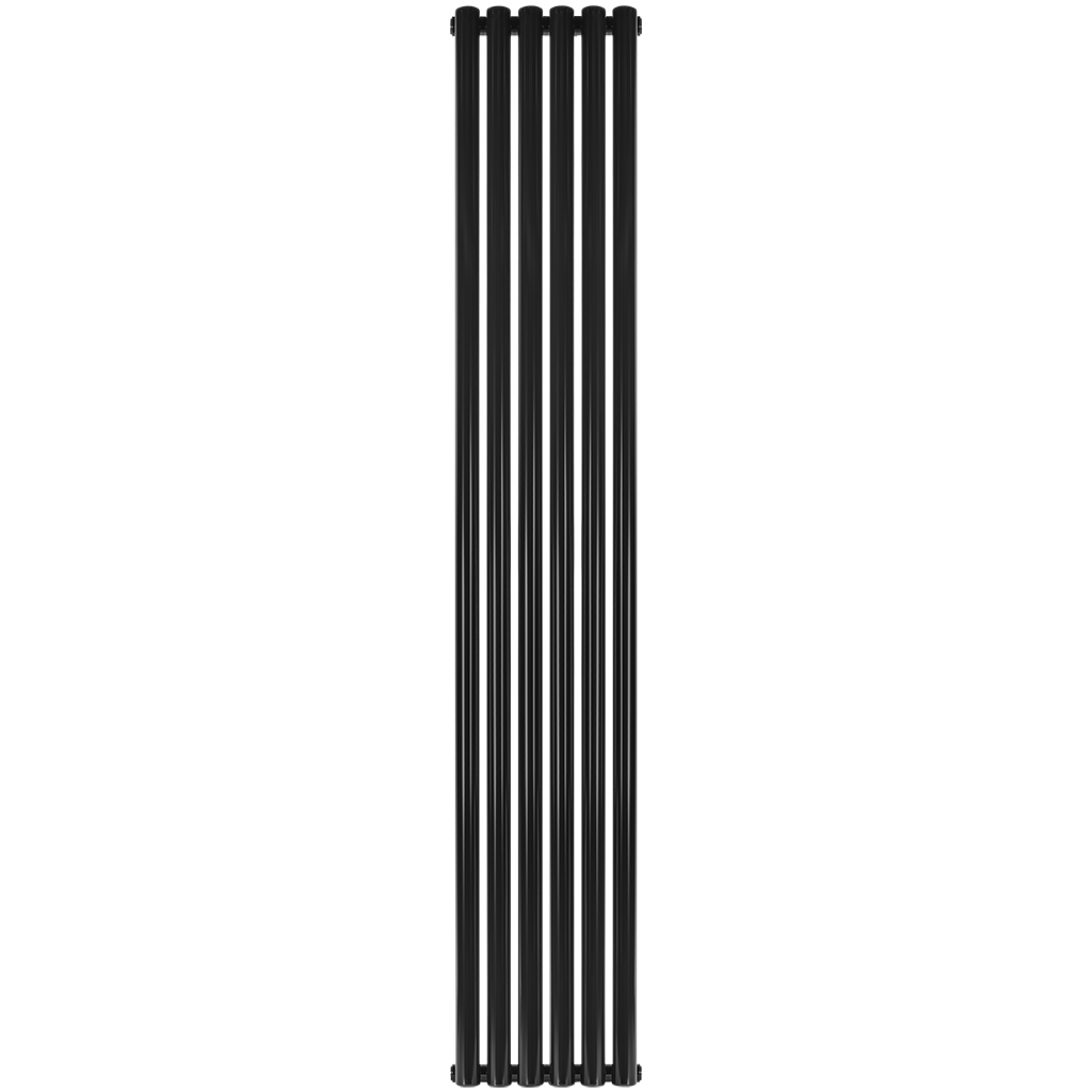 Стальной трубчатый радиатор STOUT TUBE ROUND 6 секций боковое подключение R40 1-1750-6 RAL9005, STR40117506RAL9005