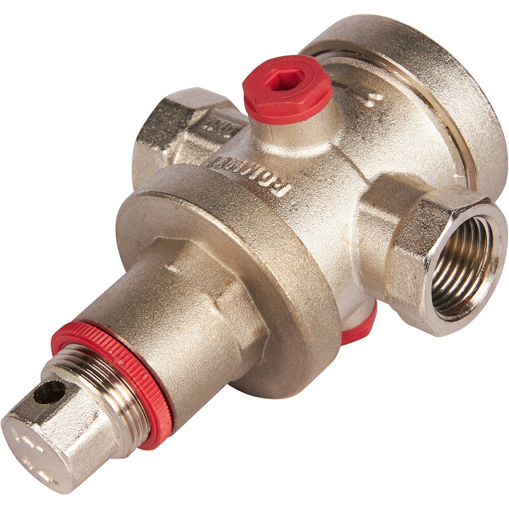 Редуктор давления ROMMER PN25 вн/вн 1/2 с выходом под манометр, RVS-0008-000015