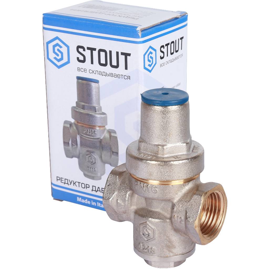 STOUT  Редуктор давления PN16 вн/вн 1/2  без подкл. манометра, SVS-1009-000015