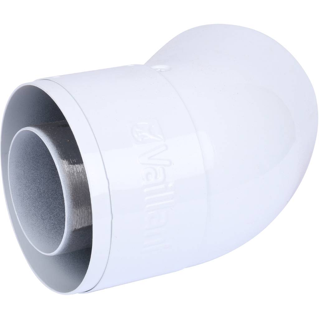 Колено Vaillant 45 град. DN 60/100 (к-т 2 шт.) (белый), 303809