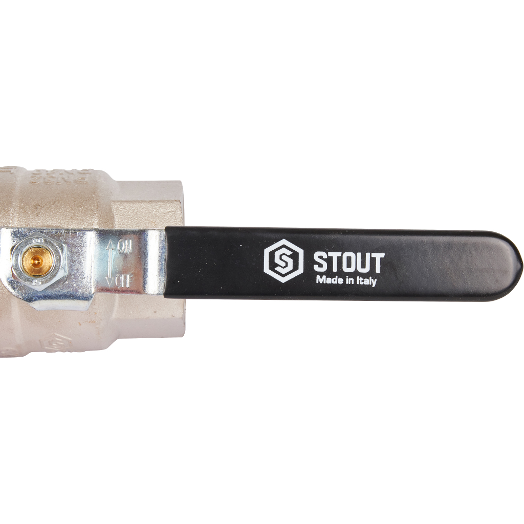 Кран шаровой STOUT полнопроходной, ВР/ВР, ручка рычаг 1 1/2, SVB-0001-000040