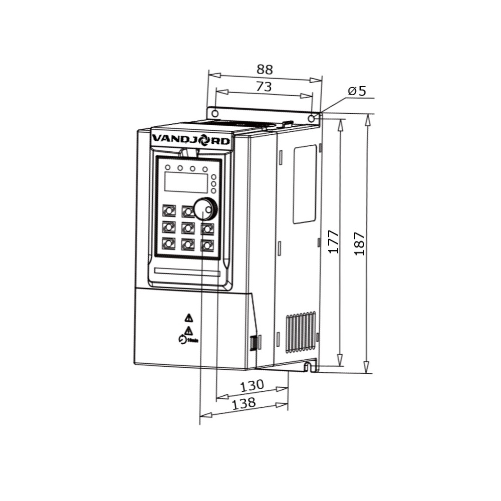 Преобразователь частоты Vandjord CUE10-2S1R5B-E-NP, 52111002